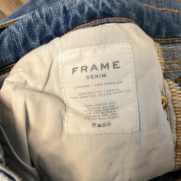FRAME DENIM LE BOY ANKLE CROPPED RAW SIZE HEM 27 - Picture 13 of 16